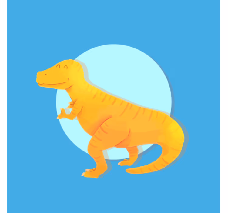 Kinderkamer rolgordijn nordic dinosaurus gele t-rex - TenStickers
