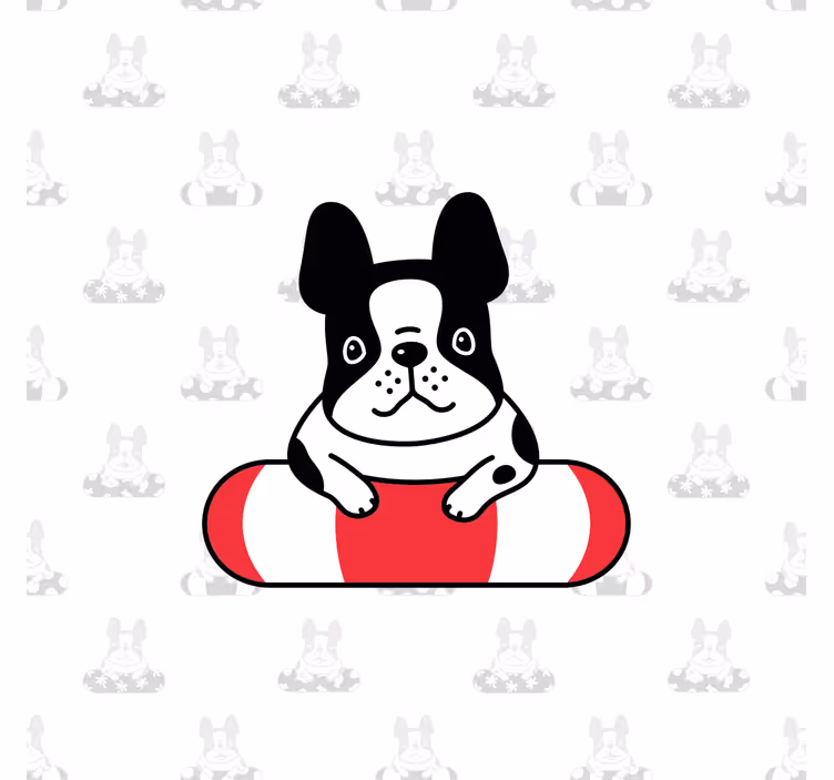 Kinderkamer rolgordijn schattig patroon franse bulldog - TenStickers