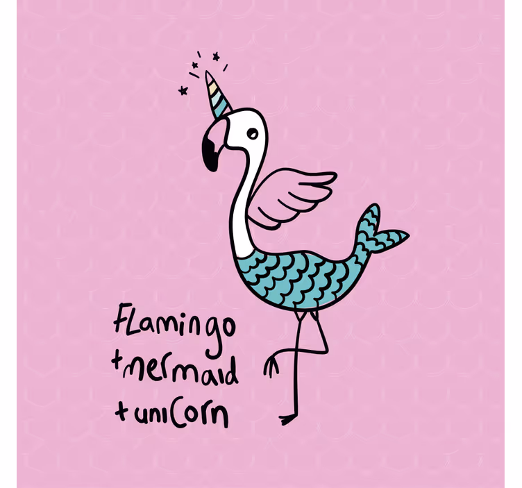 Kinderkamer rolgordijn schattige flamingo illustratie - TenStickers