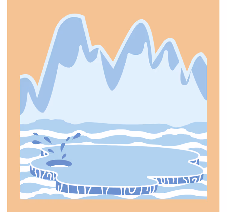 Kinderkamer rolgordijn blauwe ijsmountains - TenStickers