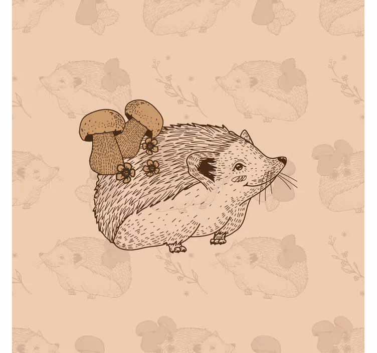 Kinderkamer rolgordijn schattig babyegeltje en paddenstoelen - TenStickers