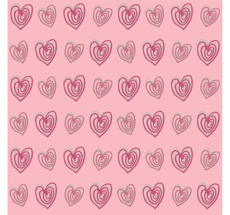 Kinderkamer rolgordijn doodle harten roze patroon - TenStickers