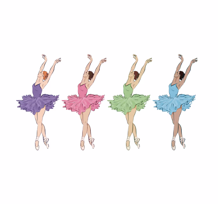 Kinderkamer rolgordijn kleurrijke balletdansers - TenStickers
