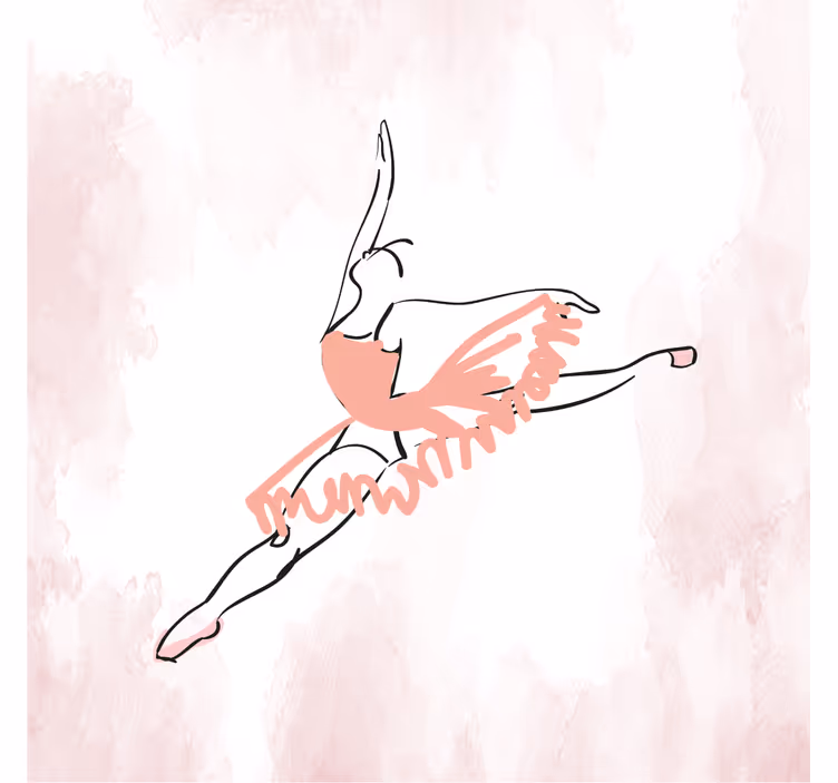 Kinderkamer rolgordijn ballerina danslijn kunst - TenStickers