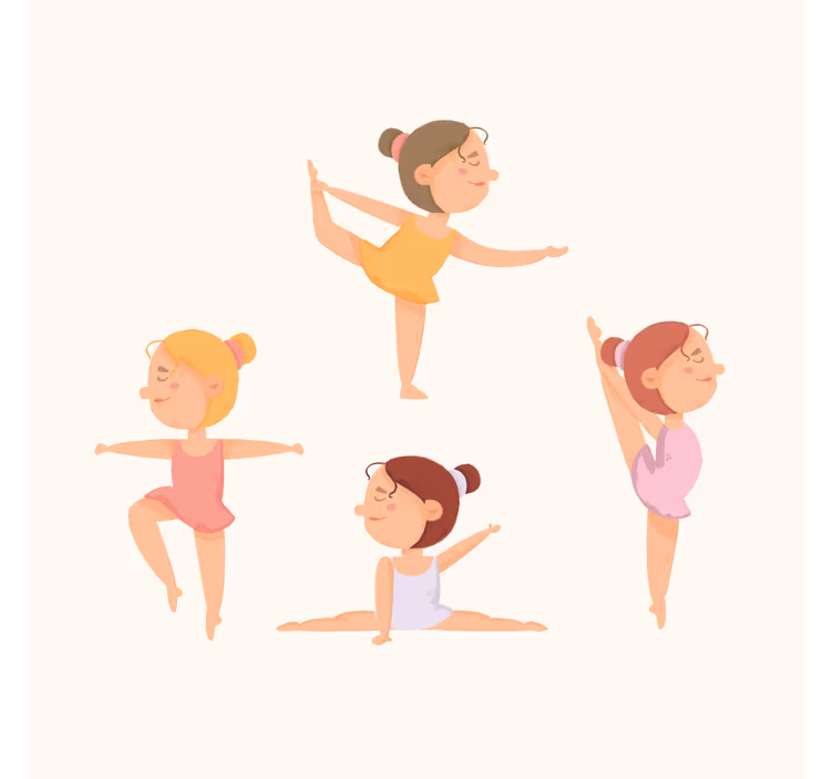 Kinderkamer rolgordijn set van ballerina's rekken - TenStickers