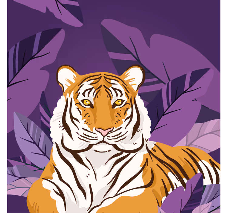 Kinderkamer rolgordijn nieuwsgierige tijger jungle dieren - TenStickers