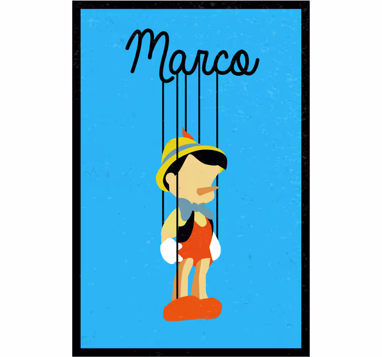 Kinderkamer rolgordijn pinocchio gepersonaliseerd - TenStickers