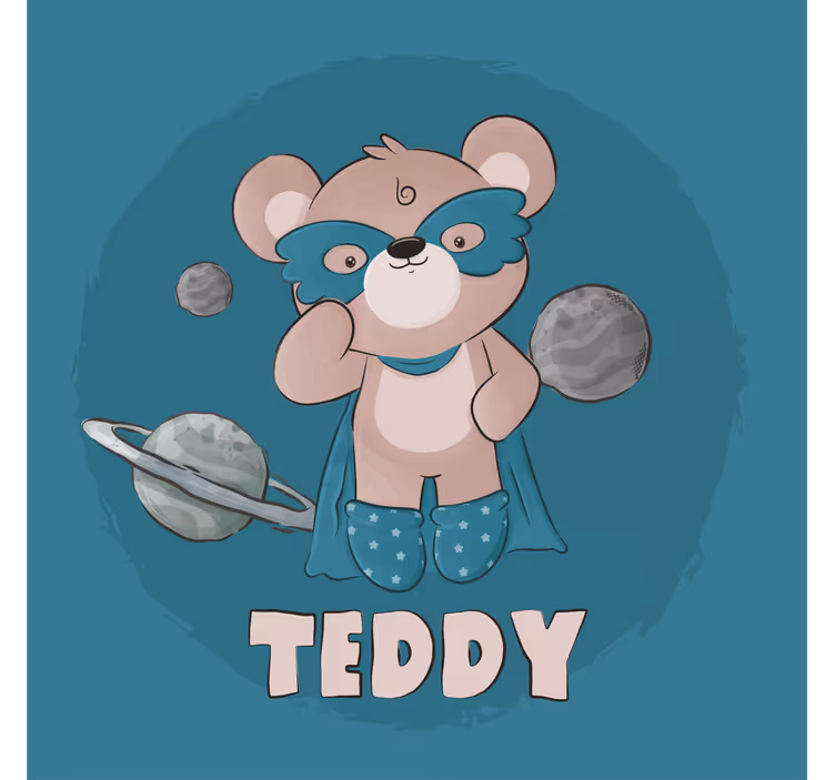 Kinderkamer rolgordijn bear hero - TenStickers