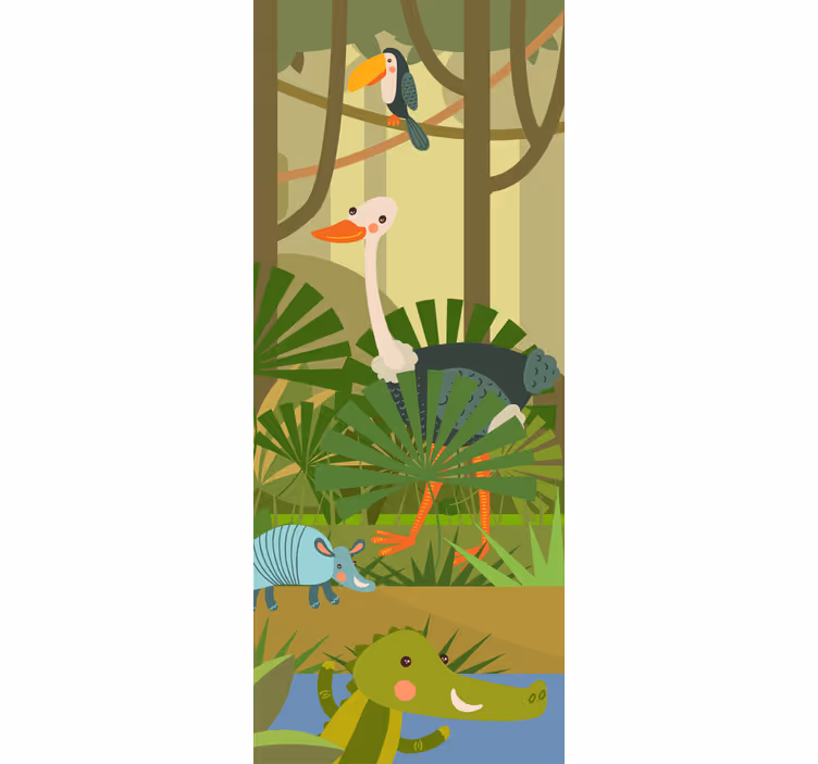 Kinderkamer rolgordijn wilde dieren - TenStickers