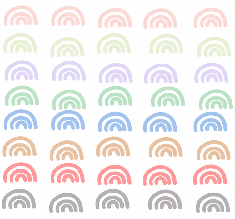 Kinderkamer rolgordijn set van 40 kleurrijke regenbogen - TenStickers