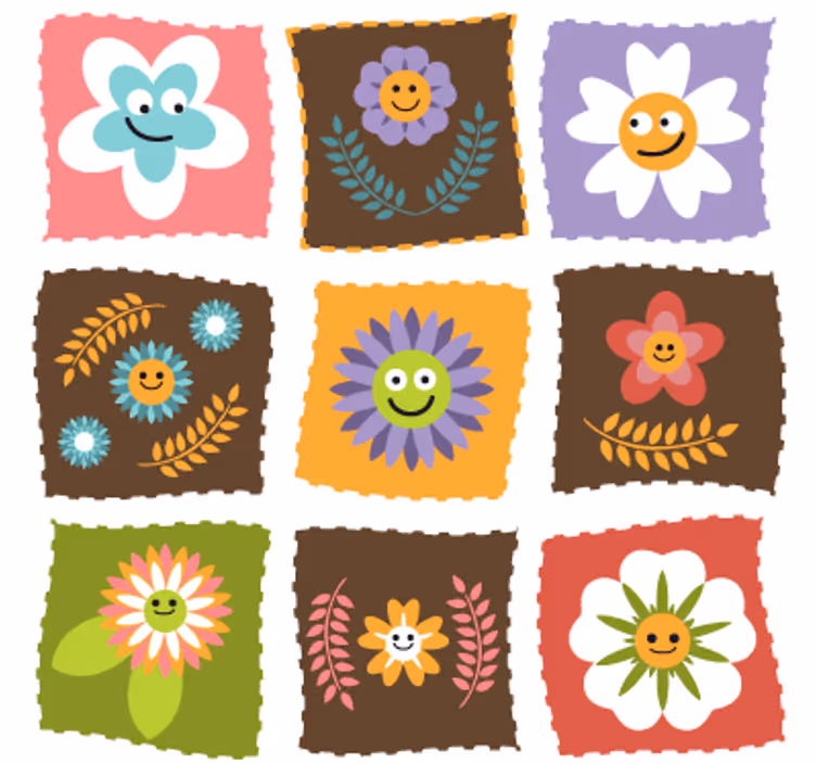 Kinderkamer rolgordijn met bloemenmotief - TenStickers
