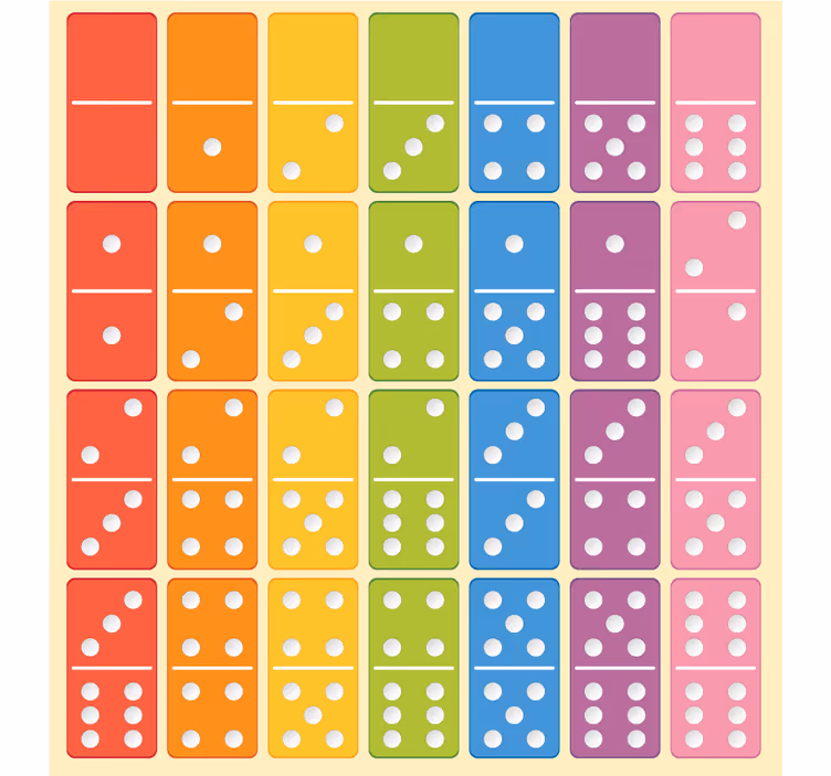 Kinderkamer rolgordijn met dominospel - TenStickers
