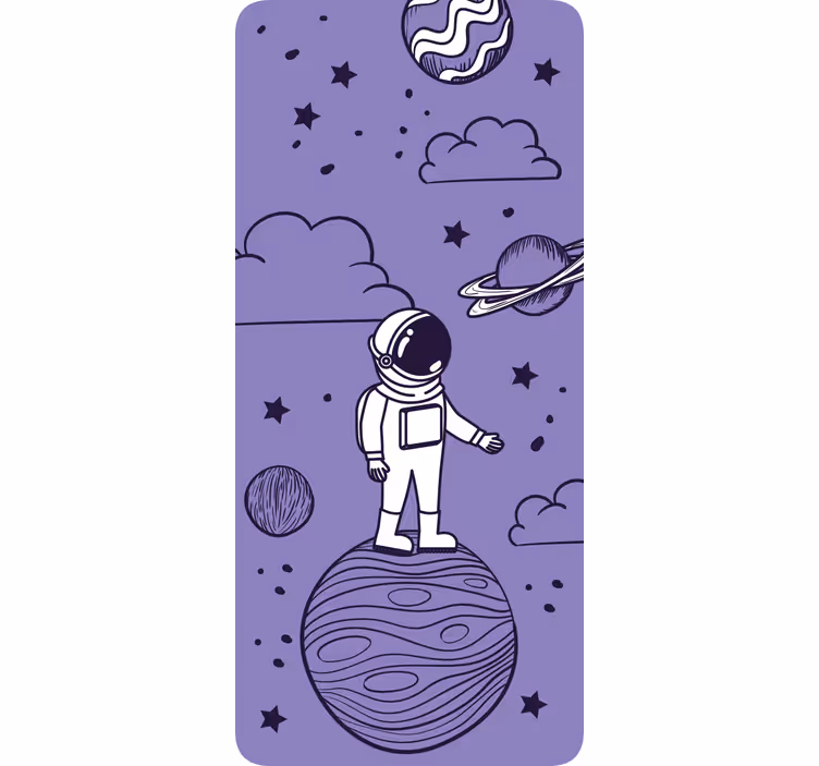 Kinderkamer rolgordijn astronaut met planeten - TenStickers