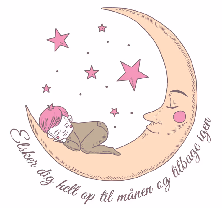 Kinderkamer rolgordijn liefde jou tot de maan - TenStickers