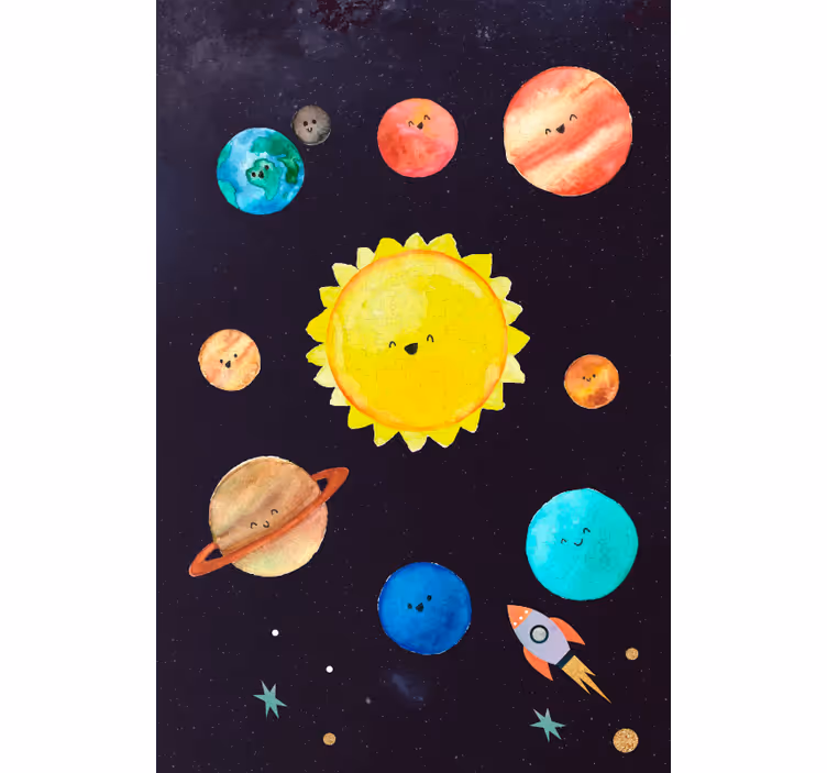 Kinderkamer rolgordijn zonnestelsel voor kinderen - TenStickers