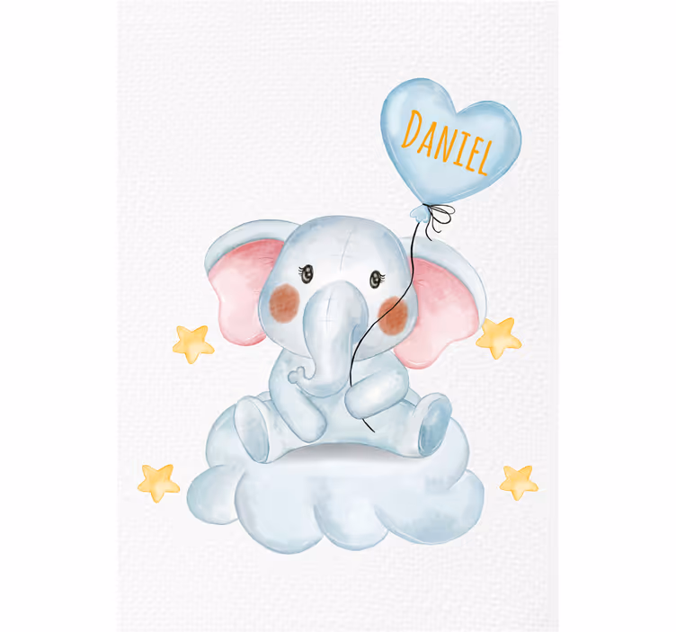 Kinderkamer rolgordijn schattige olifant met ballon - TenStickers