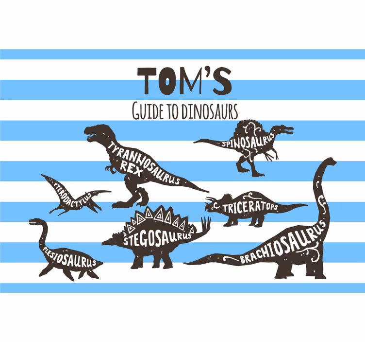Kinderkamer rolgordijn gepersonaliseerde dinosaurussen - TenStickers