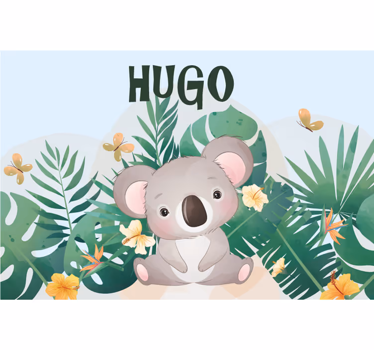 Kinderkamer rolgordijn schattige koala voor jongen met naam - TenStickers