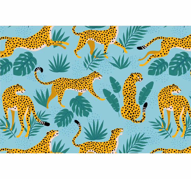 Kinderkamer rolgordijn leopard safari - TenStickers