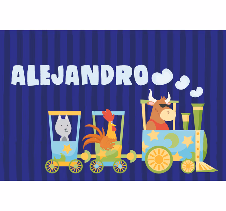 Kinderkamer rolgordijn gepersonaliseerde trein placemat - TenStickers