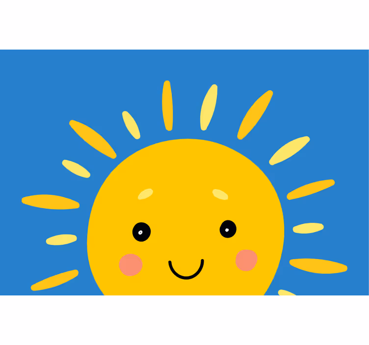 Kinderkamer rolgordijn zon met gezicht - TenStickers