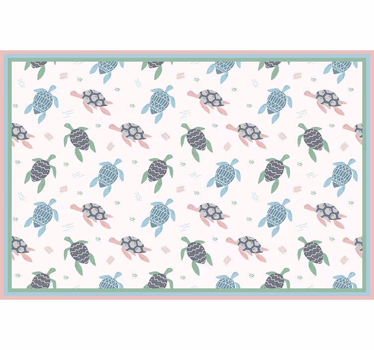 Kinderkamer rolgordijn zachte kleur schildpadden - TenStickers