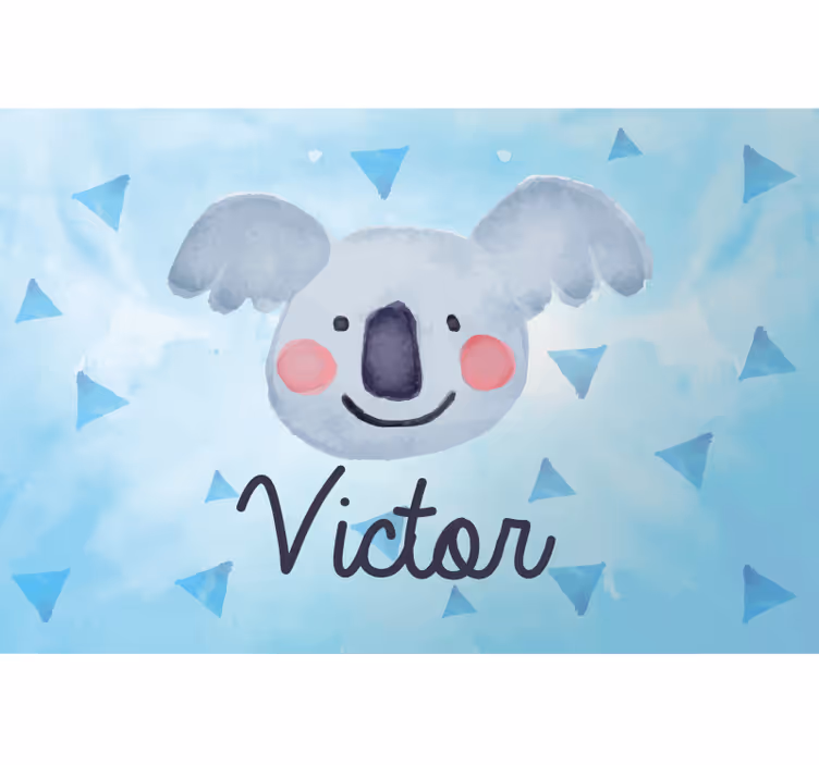 Kinderkamer rolgordijn koala met naam - TenStickers