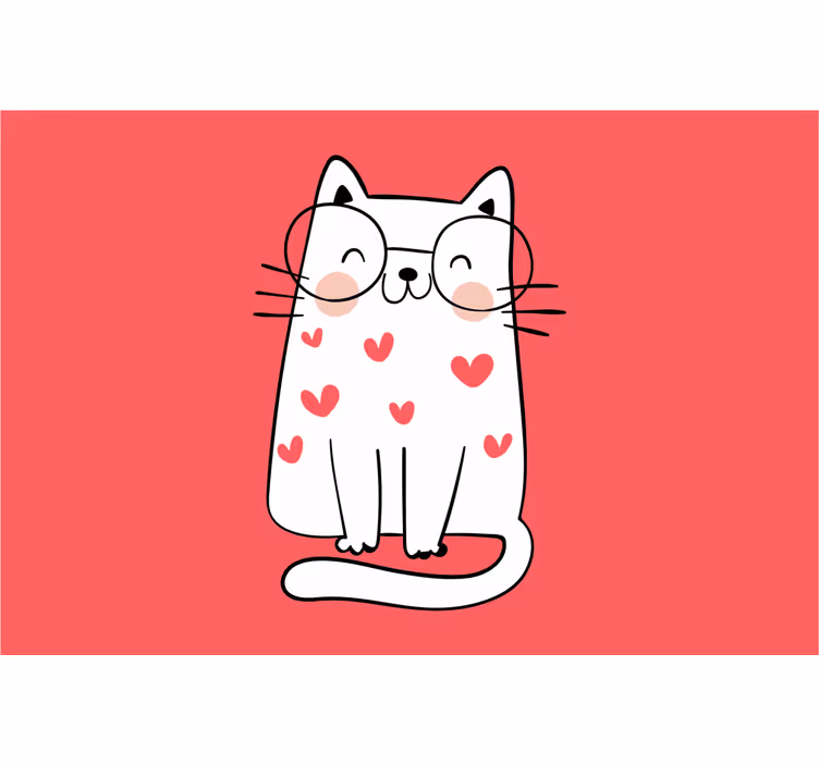 Kinderkamer rolgordijn lieve lachende kat - TenStickers