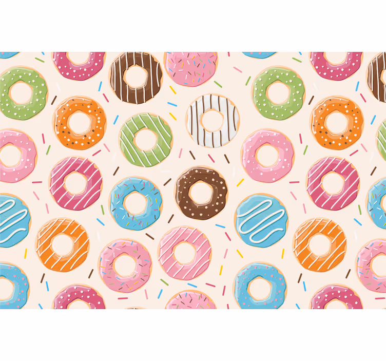 Kinderkamer rolgordijn met donuts achtergrond - TenStickers