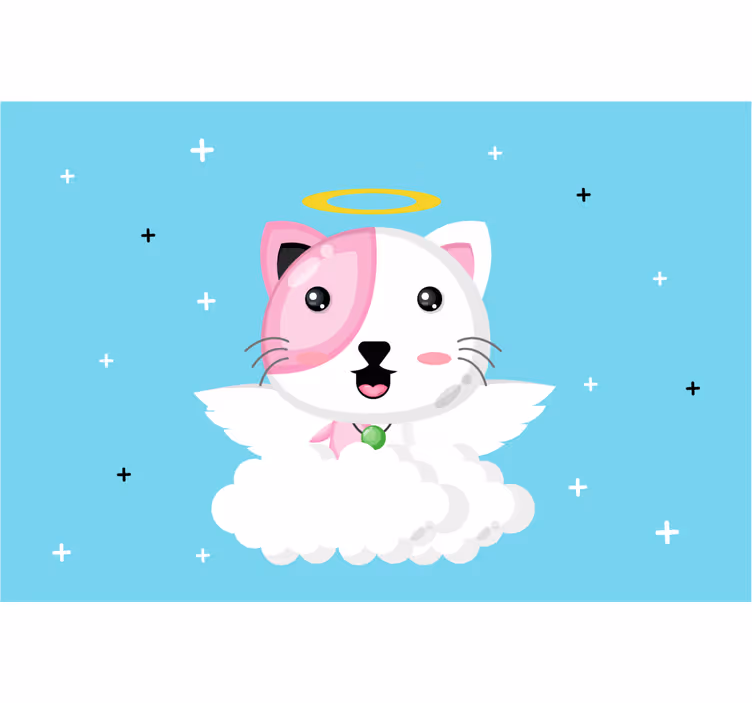 Kinderkamer rolgordijn angel kat - TenStickers