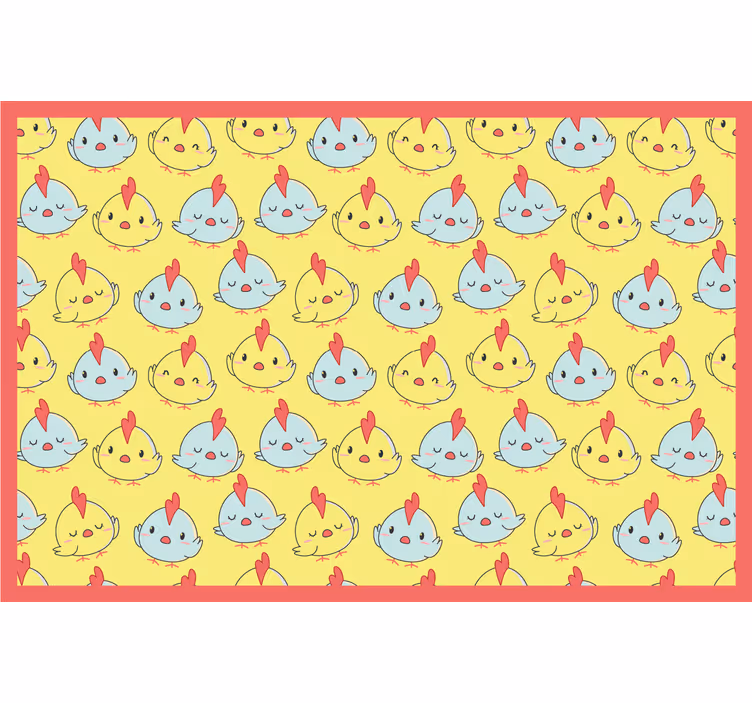 Kinderkamer rolgordijn geel kuiken patroon - TenStickers