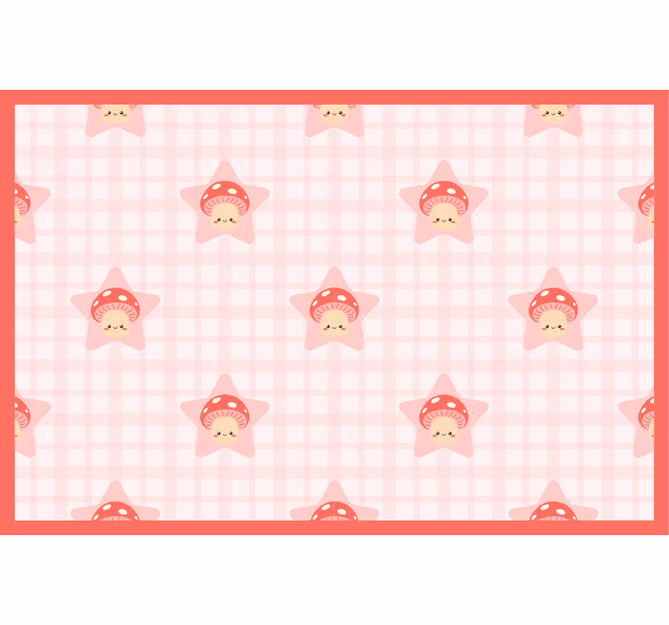 Kinderkamer rolgordijn schattig roze paddenstoelenpatroon - TenStickers
