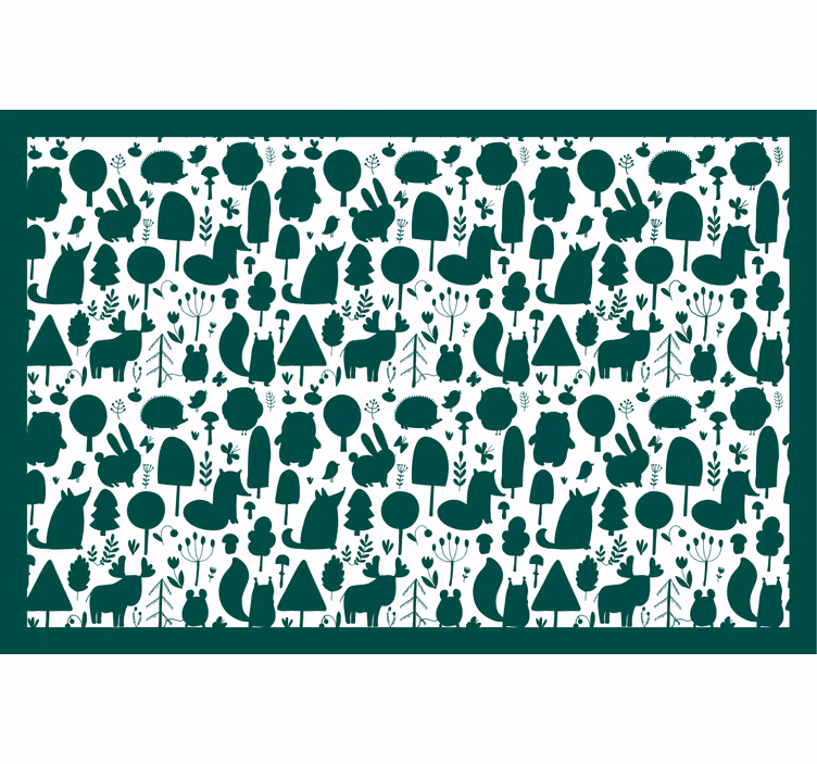 Kinderkamer rolgordijn silhouet van wilde dieren - TenStickers