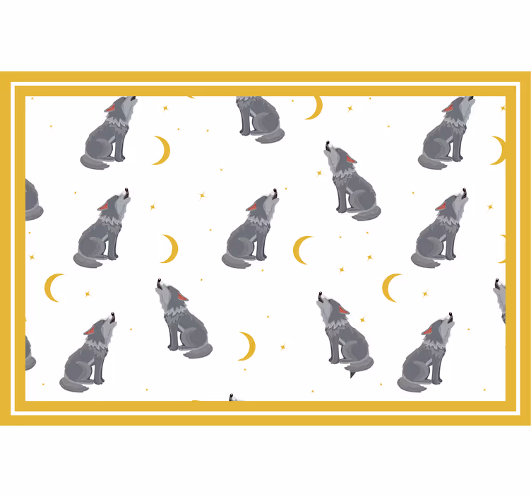 Kinderkamer rolgordijn huilende wolven onder de maan - TenStickers