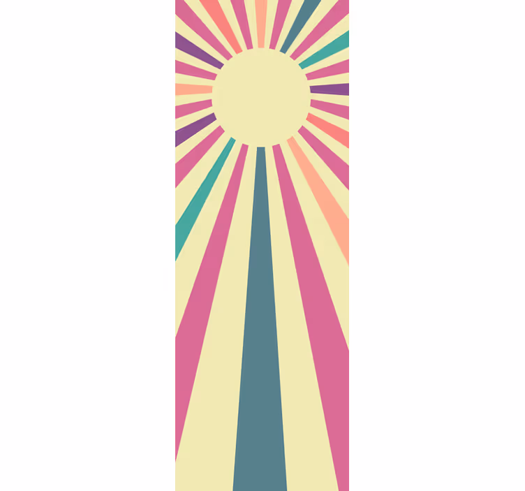 Keuken rolgordijn 70's geometrische zon koelkast - TenStickers