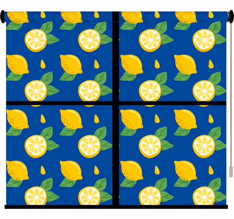 Keuken rolgordijn handgetekende citroenen tegels - TenStickers