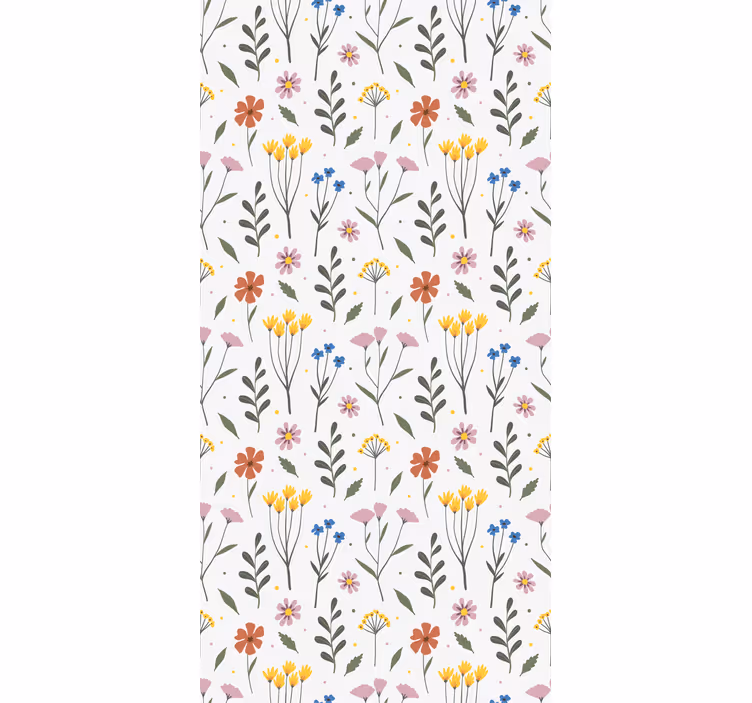 Keuken rolgordijn met patroon van bloemen in kleur - TenStickers