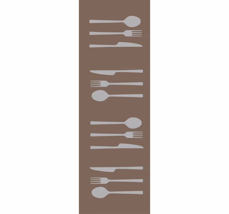 Keuken rolgordijn vork mes en lepel - TenStickers