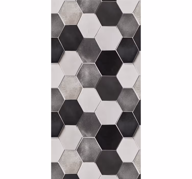 Keuken rolgordijn grijze hexagons - TenStickers