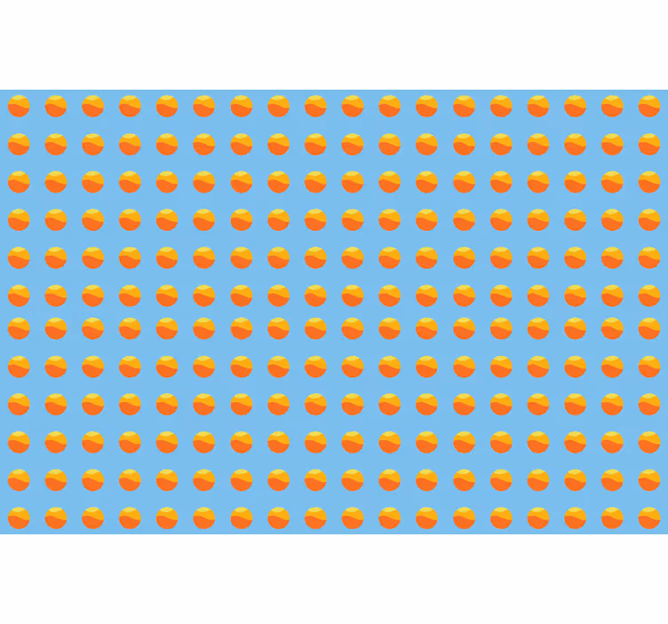 Blauw rolgordijn 70's zonnenpatroon - TenStickers