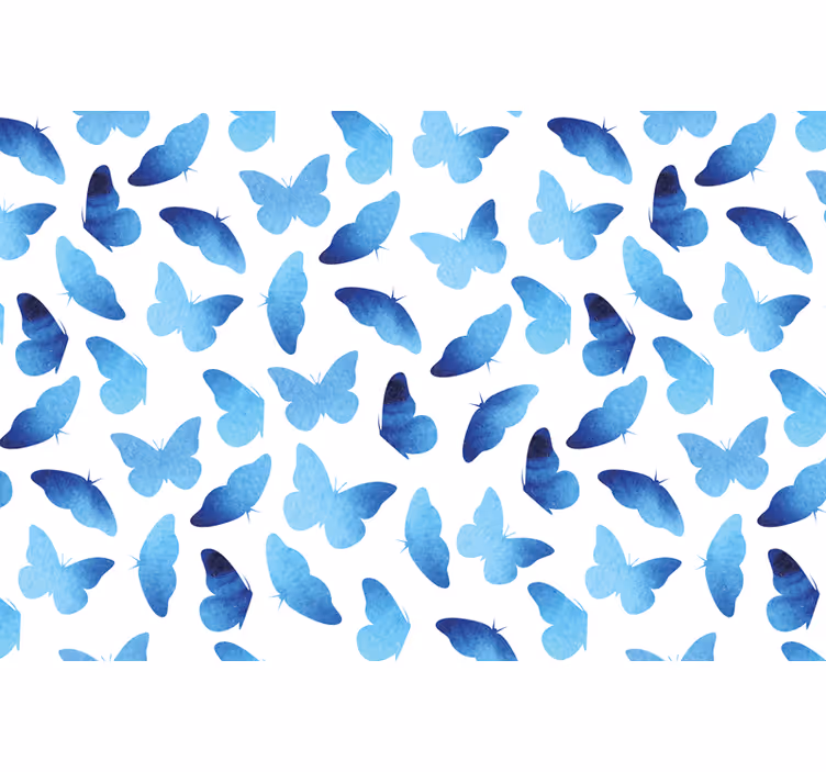 Blauw rolgordijn met geschilderde vlinders - TenStickers