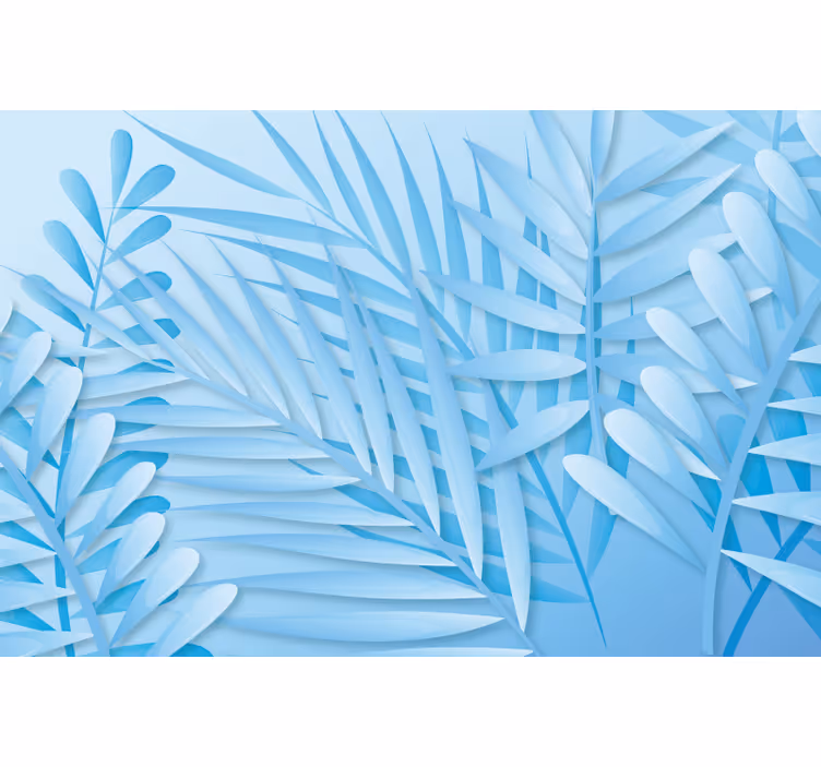 Blauw rolgordijn met verschillende blauwe bloemen placemat - TenStickers