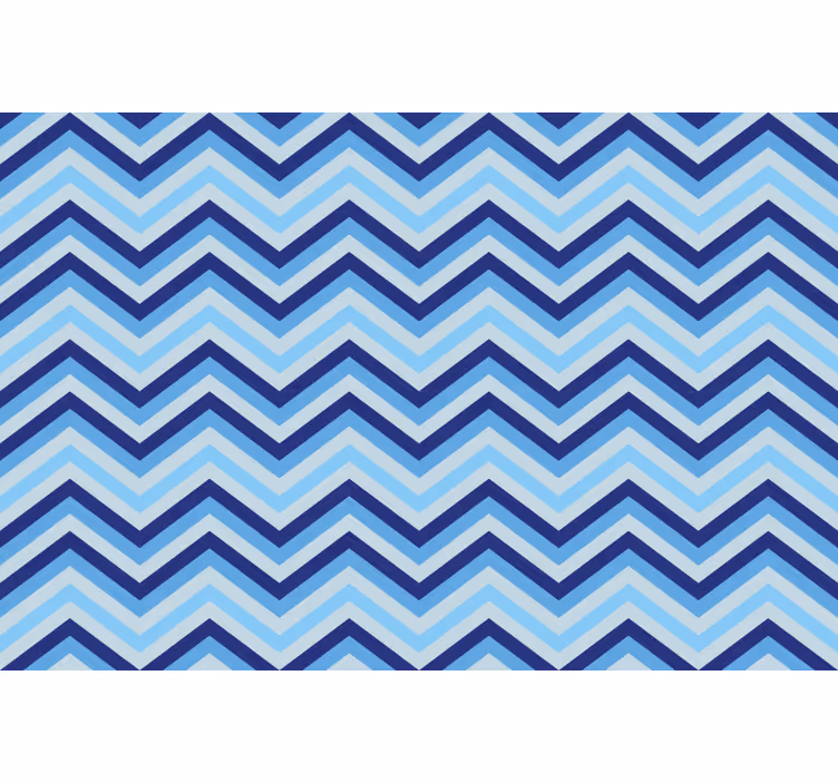 Blauw rolgordijn verschillend blauw chevronpatroon - TenStickers