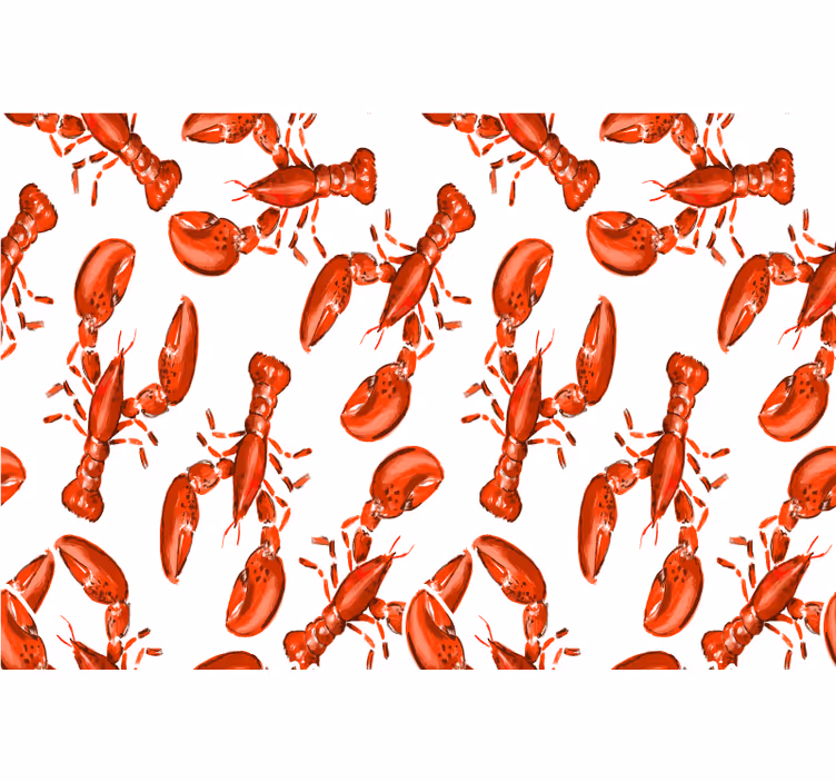 Rood rolgordijn rode kreeft - TenStickers