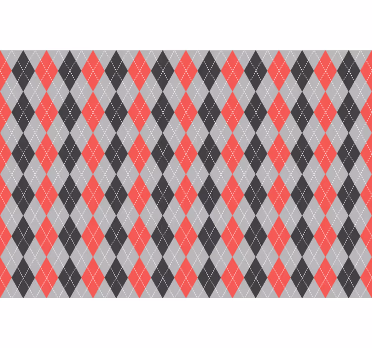 Rood rolgordijn met rode en grijze diamanten - TenStickers