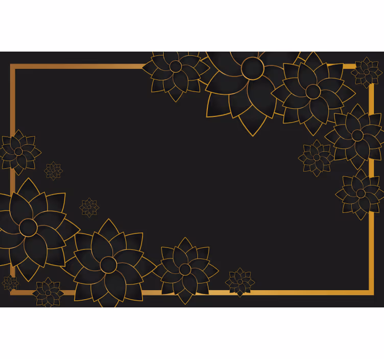 Rolgordijn zwart elegante stijl met planten - TenStickers