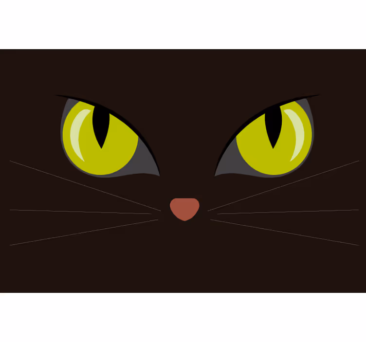 Rolgordijn zwart angstaanjagende zwarte halloween kat - TenStickers