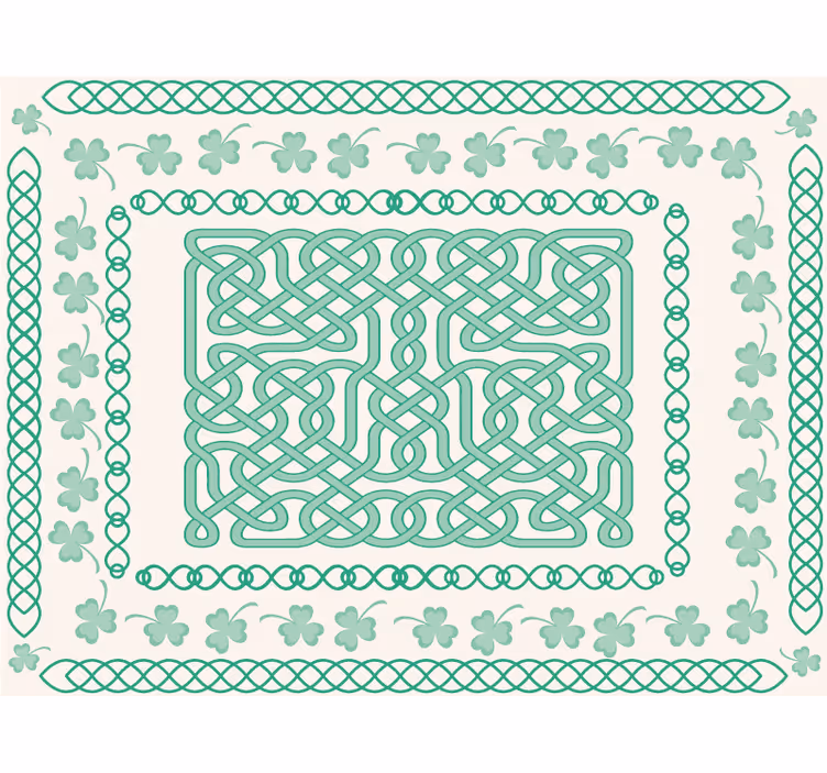 Rolgordijn groen met ronde klaverbladeren - TenStickers
