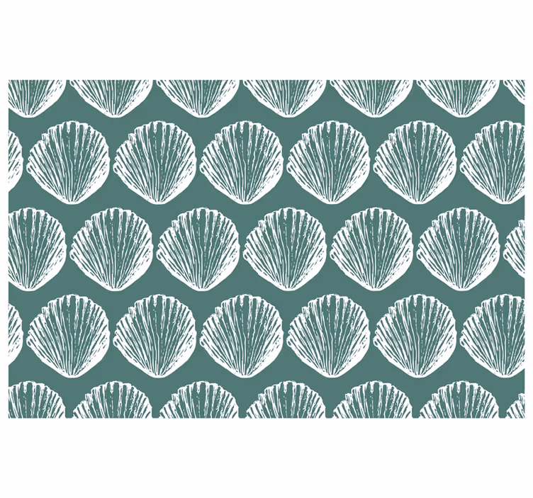 Rolgordijn groen retro schelp patroon - TenStickers