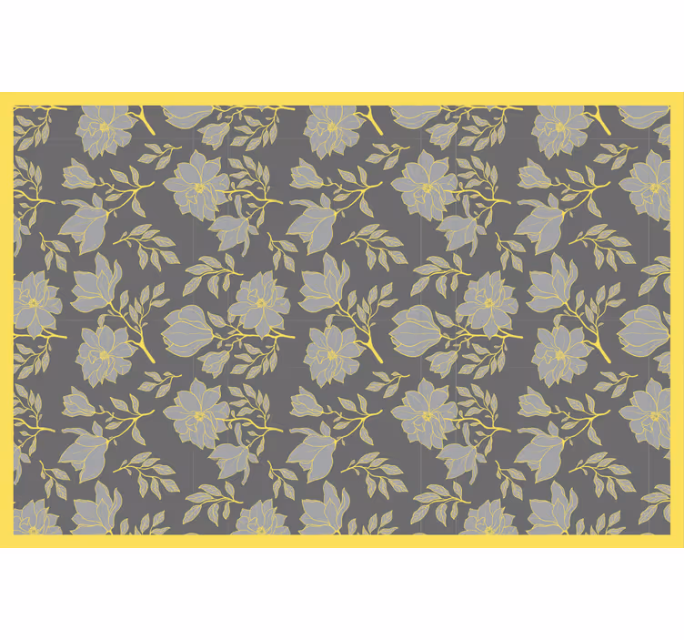 Rolgordijn grijs pantone bloemen - TenStickers